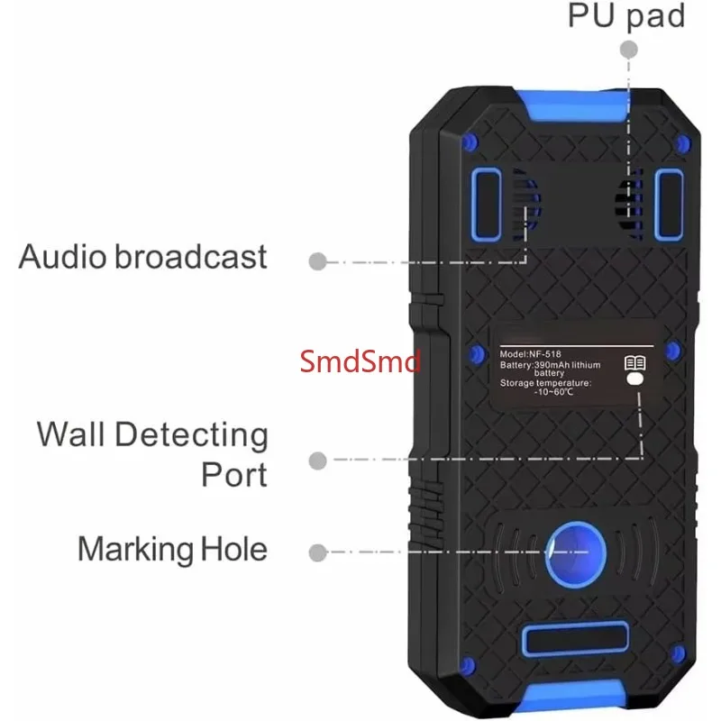 NF-518 Professional Metal Detector with LCD HD Digital AC Wood Stud Finder Underground Wall Scanner for Cable Wires Depth Tracki