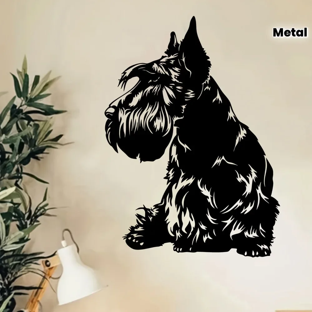 CIFBUY Scottish Terrier Metal Wall Art Iron Dog Sculpture Statue for Home Garden Fence Decor Gift for Dog Lovers