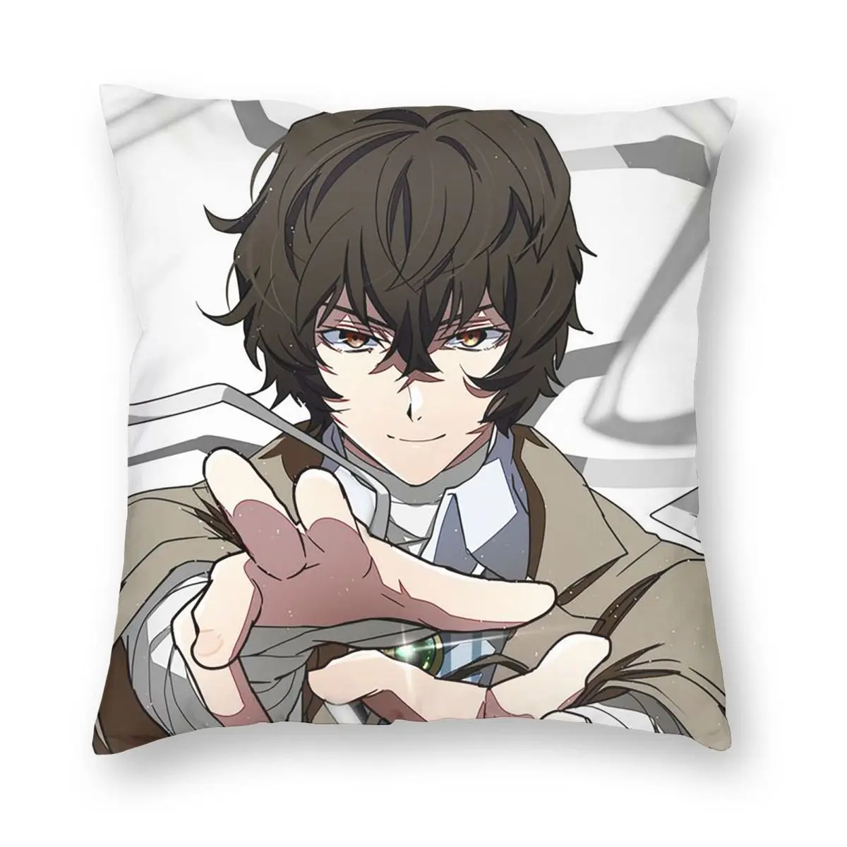 Anime Bungo Stray Dogs Square Pillowcase Pillow Cover Cushion Zip Decorative Comfort Throw Pillow for Home Car