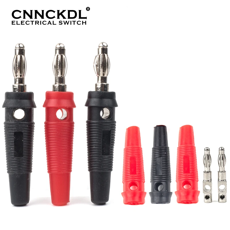 10 ADET 5 çift Muz Fiş 4mm 32A Yüksek Akım Vida Tipi Muz Fiş Erkek Konnektörler Adaptörleri Kırmızı Siyah