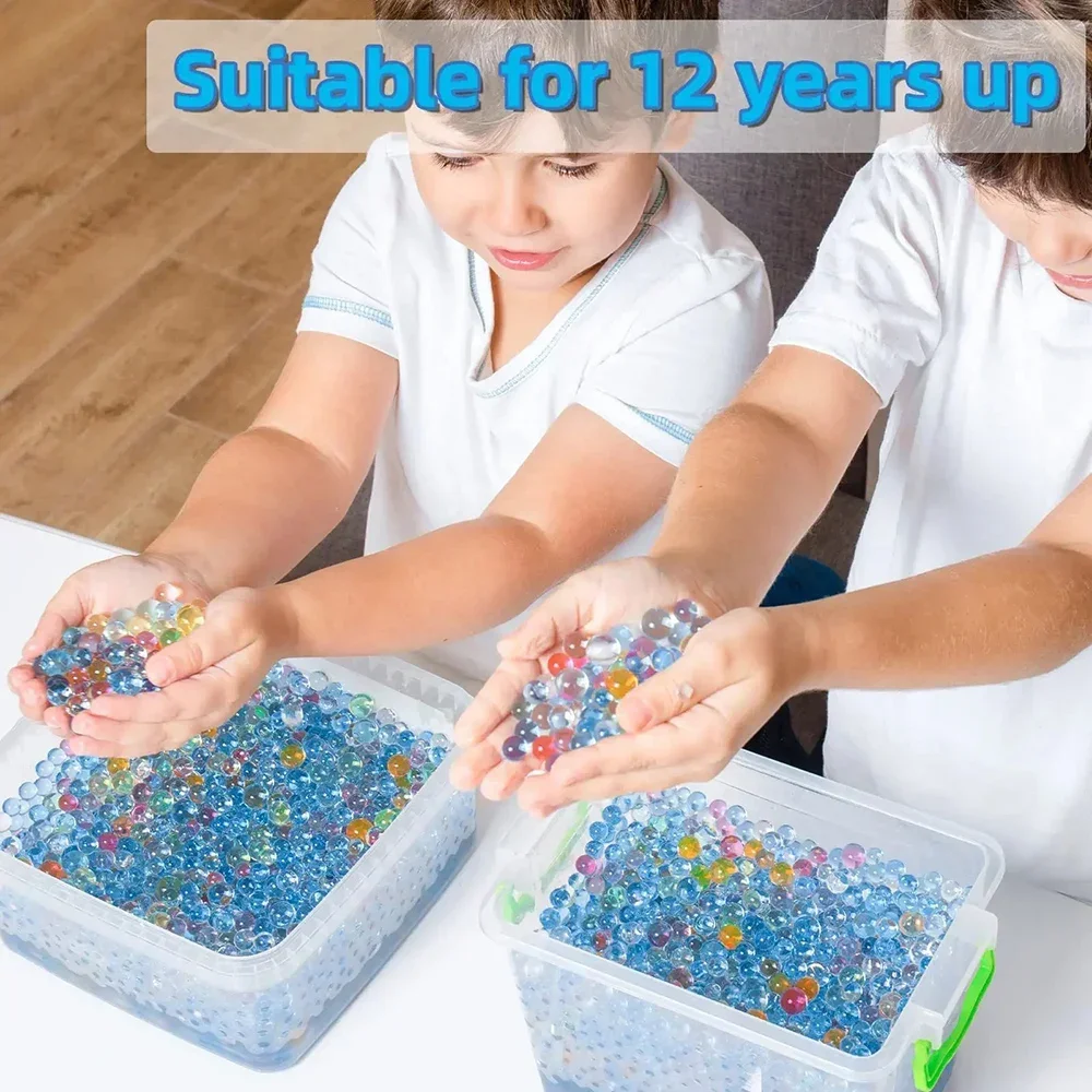 Perles d'eau en Gel de 7 à 8mm, fonctionne pour boule de Gel et boule d'éclaboussures, Non toxique, sans taches, jouets absorbants écologiques, balle de cristal