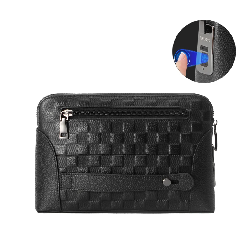 Man`s Fingerprint Lock Handbag V2413 Security Lady`s Wallet  Anti-Theft Clutch Bag