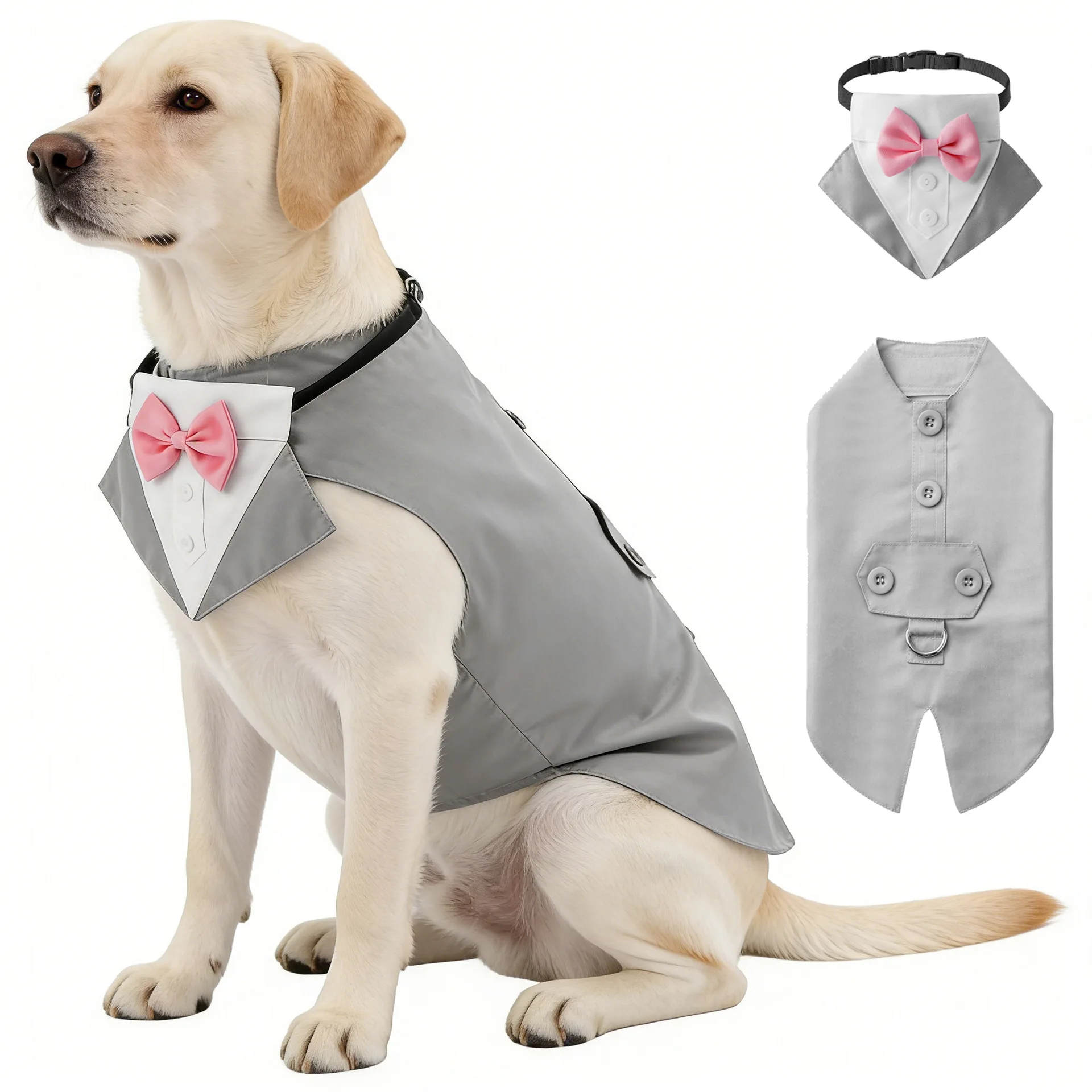 1Pcs TANPOPO New Pet Wedding Formal Wear: Pet Scarf & Tuxedo for Dogs/Cats C046
