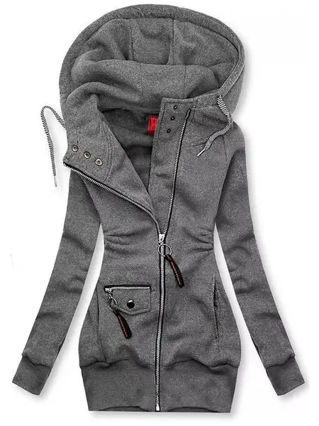 Women Oversize Hoodies Sweatshirts Pullovers Hoodie Female Patchwork Sweatshirt Autumn Warm Hoody Zipper UP Tops