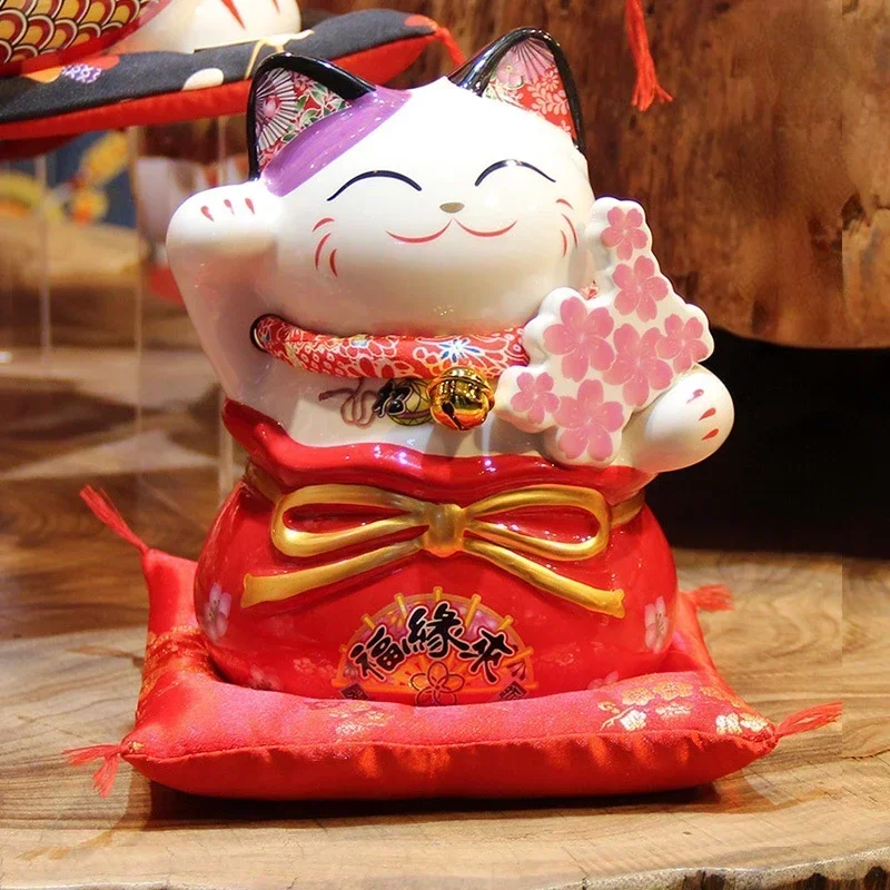 

New Peach Blossom Fortune Cat Home Decoration Peach Blossom Fortune Cat Savings Jar Creative Gift Ornaments