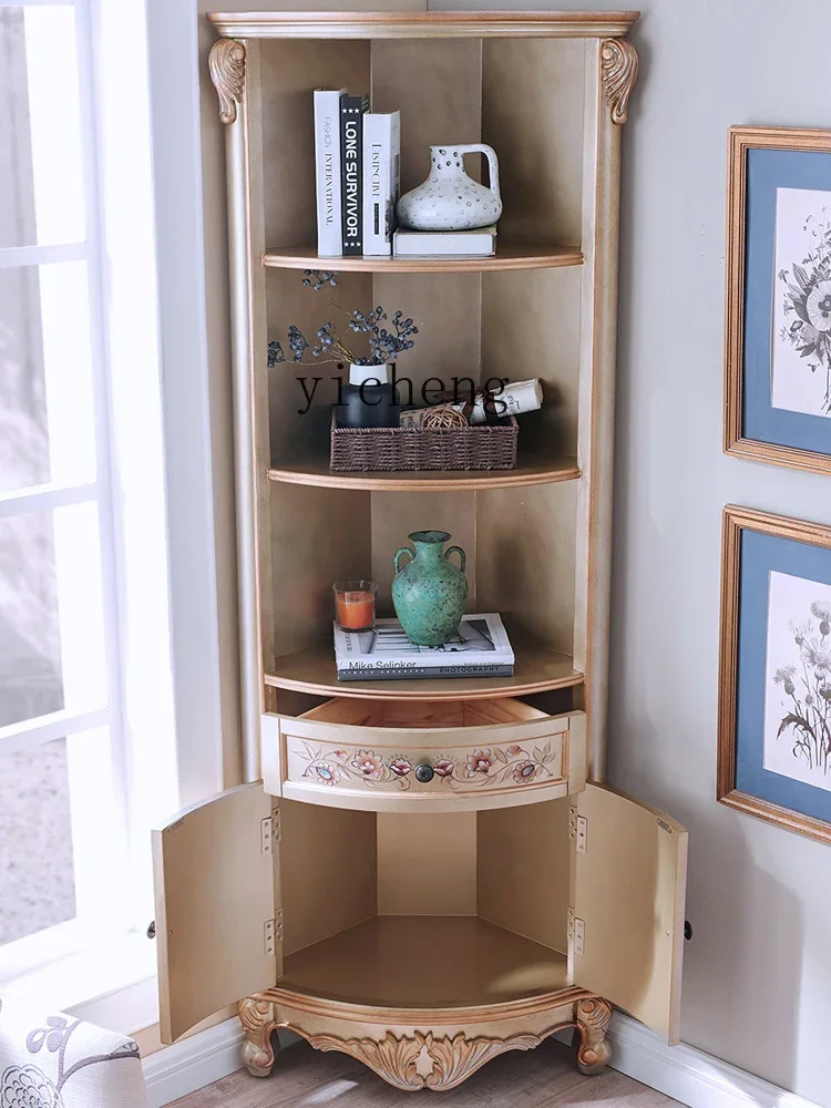 Corner Cabinet Vintage Painted European Triangle Living Room Bedroom Wall Cabinet Triangle Cabinet