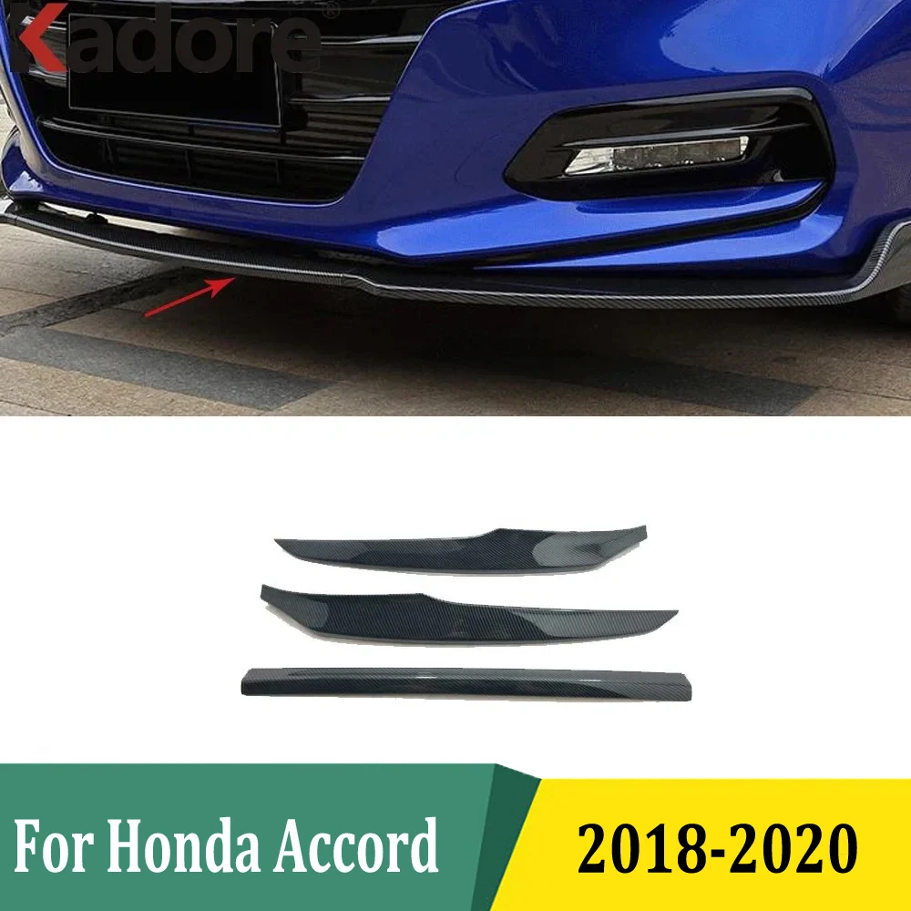 For Honda Accord 2018 2019 2020 10th Chrome Front Lower Bumper Grille Bottom Cover Protector Strip Trim Exterior Accessories