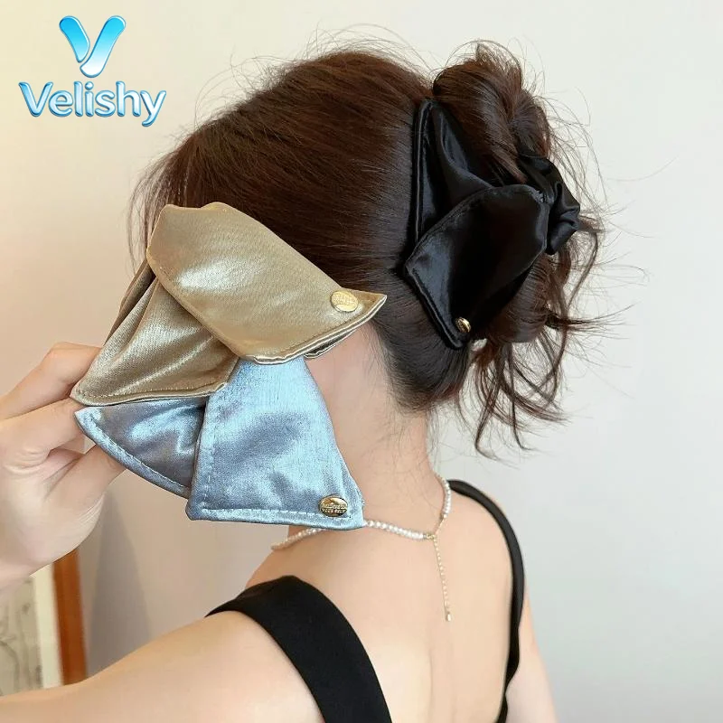 1Pcs French Fabric Shell Hair Clips with Triangle Design for Women Daily Elegance