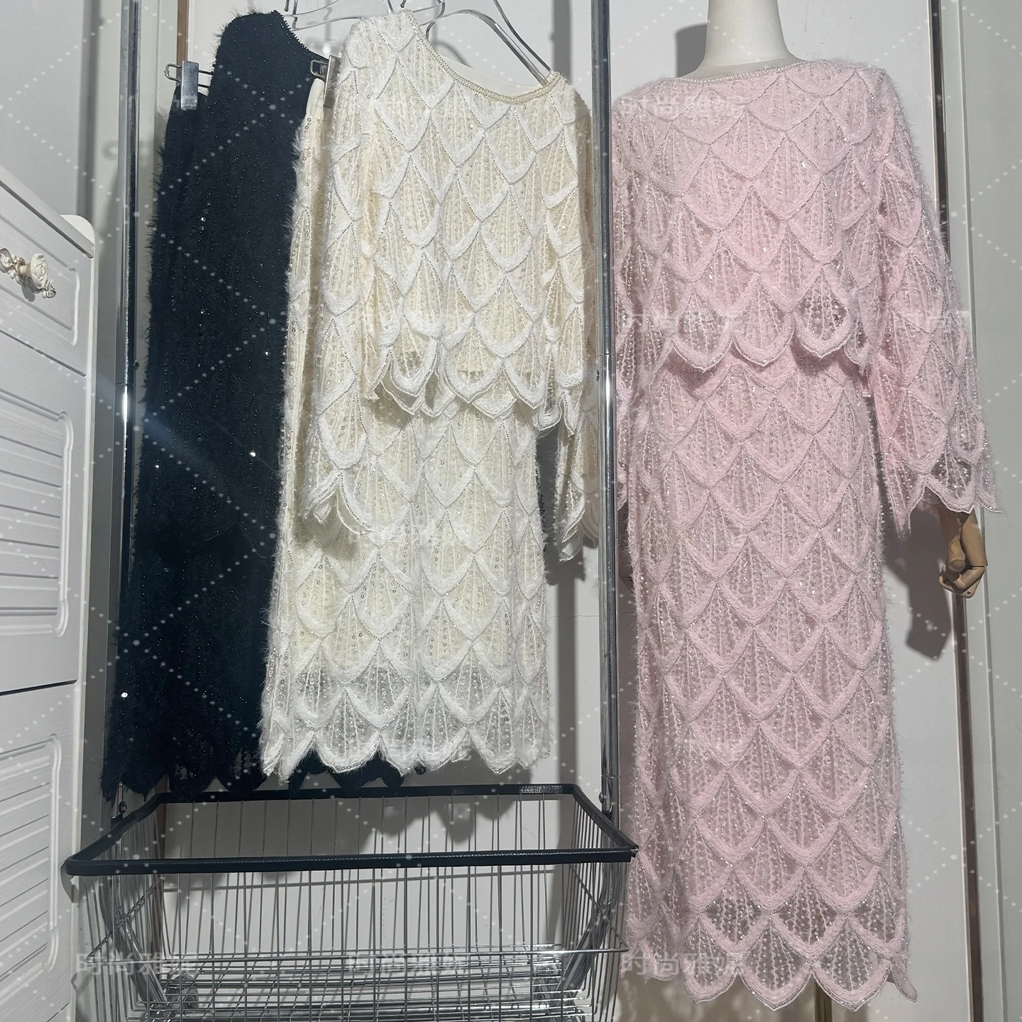 

Faionable Yanie Crossbody Sequin f Skirt Women's High Waist Slim Fit Bodycon Skirt Long Sve Top Ele European Sl...