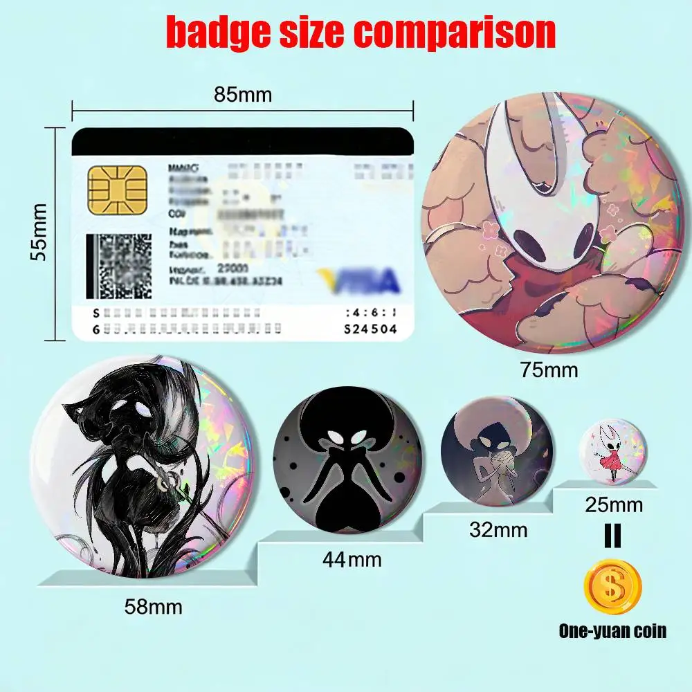 Lost Lace Silksong Hornet Hollow Knight Badge on Backpack Clothes decoration Tinplate Round Brooch Funny Custom Gifts for Friend