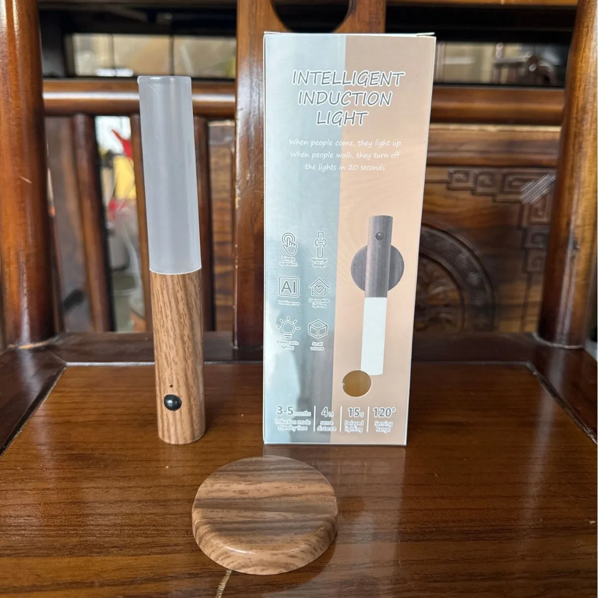 ضوء ليلي LED قابل لإعادة الشحن مع مستشعر جسم الإنسان لخزانة المنزل وخزانة الممر وإضاءة الغلاف الجوي الأبيض الدافئ