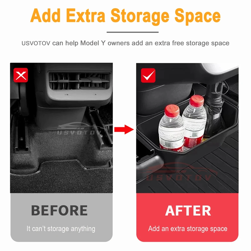 For Tesla Model Y 2024-2021 Trash Can Rear Center Console Organizer Row Seat Storage Box Backseat Garbage Bin Car Accessories