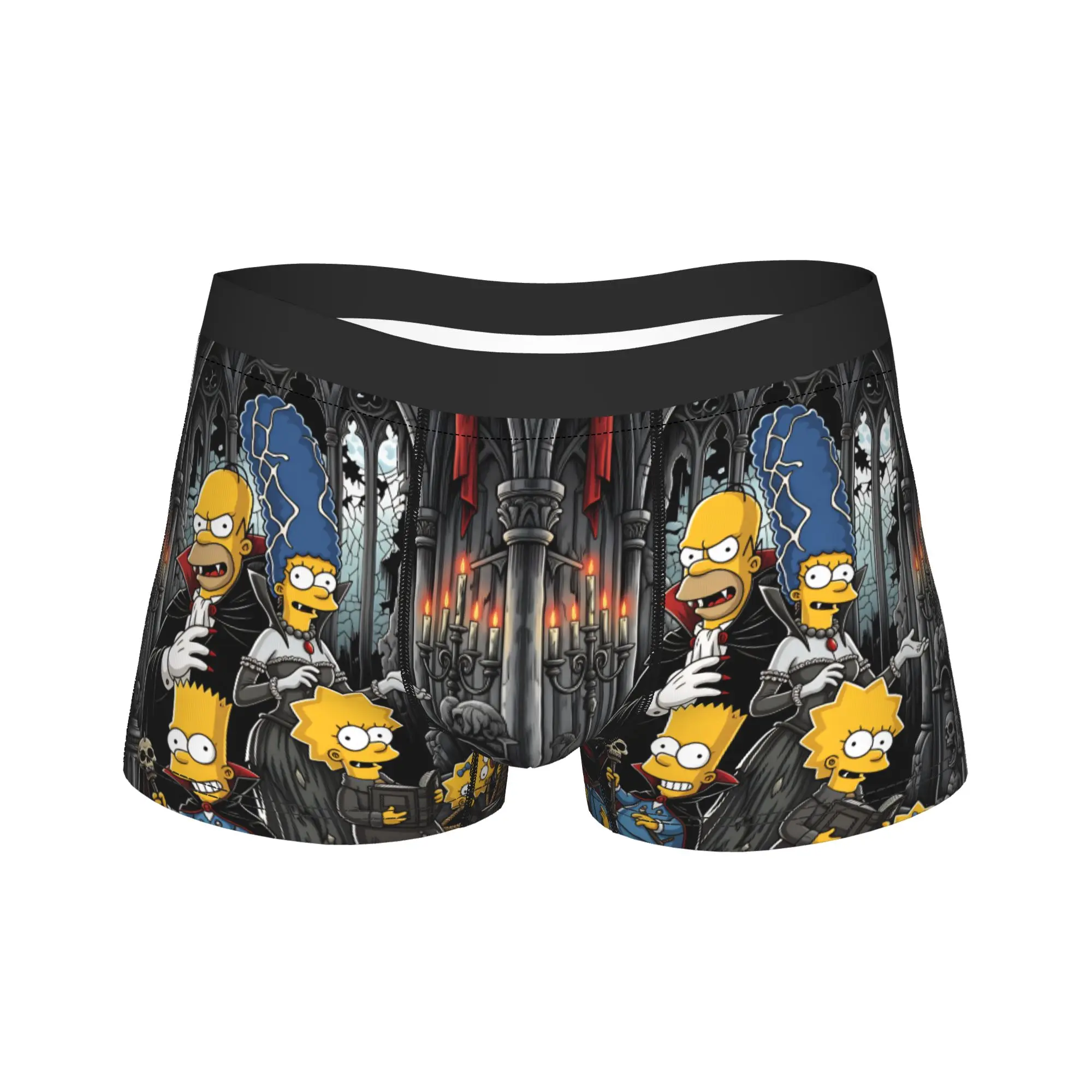 S-Simpsons Vampire Family Gothic Halloween Underwear  Custom Trunk High Quality Men's Panties Classic Shorts Briefs Gift