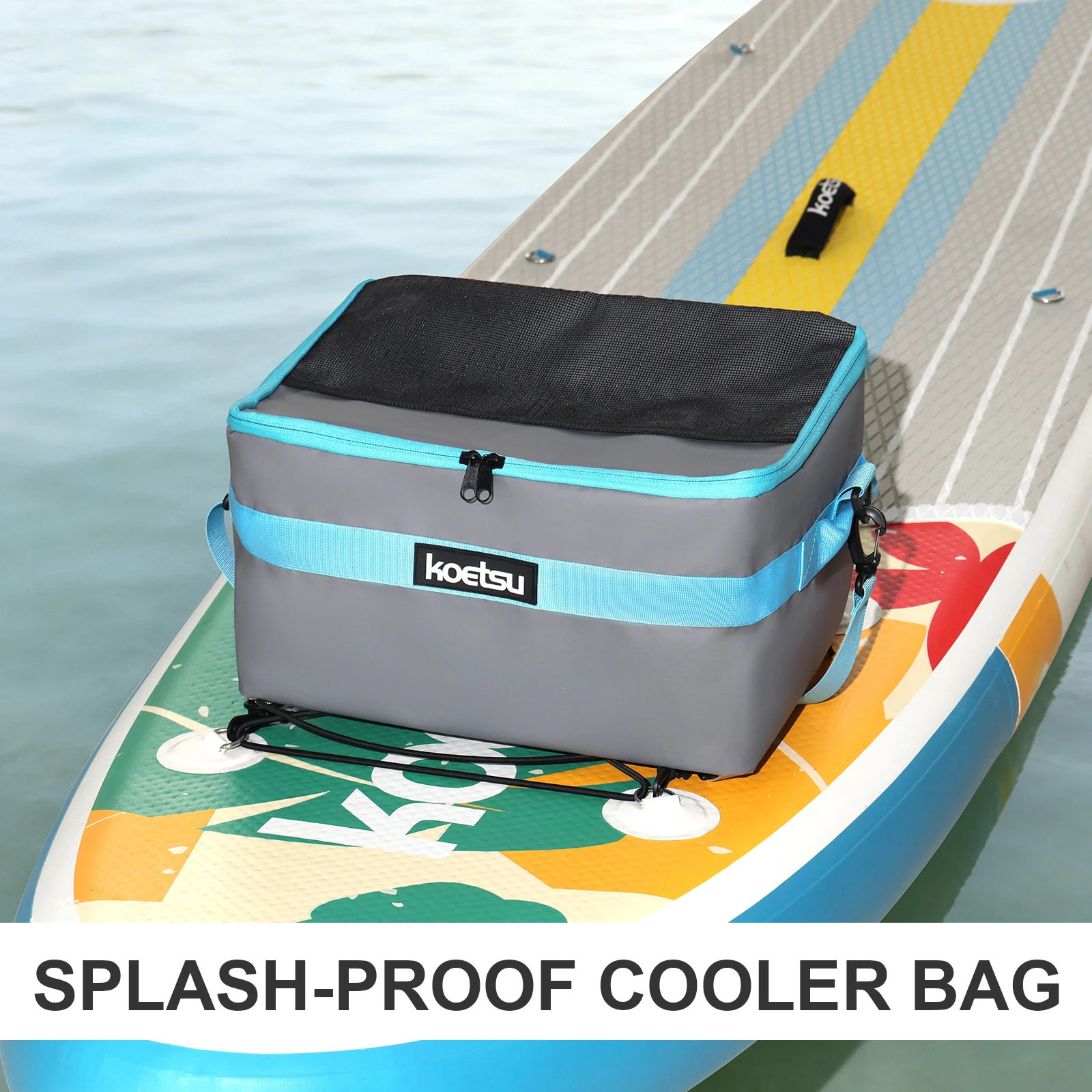 Insulated Paddleboard Cooler with Top Pocket Sup Paddle Waterproof Bag Adjustable Straps for Stand-Up Beach Camping Kayaking view 3