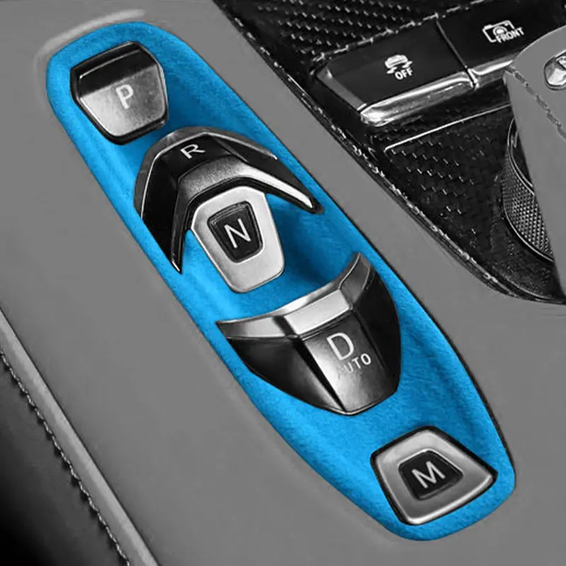 For Chevrolet Corvette C8 (2020-) Made of Alcantara Center Console Gear Panel Trim Button Cover Car Highend Interior Accessories