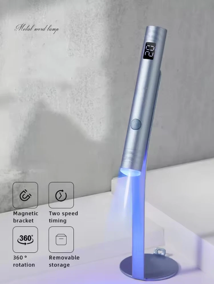 Mini lampada UV a led per unghie Asciugatrice portatile ricaricabile per unghie con 360 °   Lampada portatile ad asciugatura rapida con supporto magnetico a rotazione