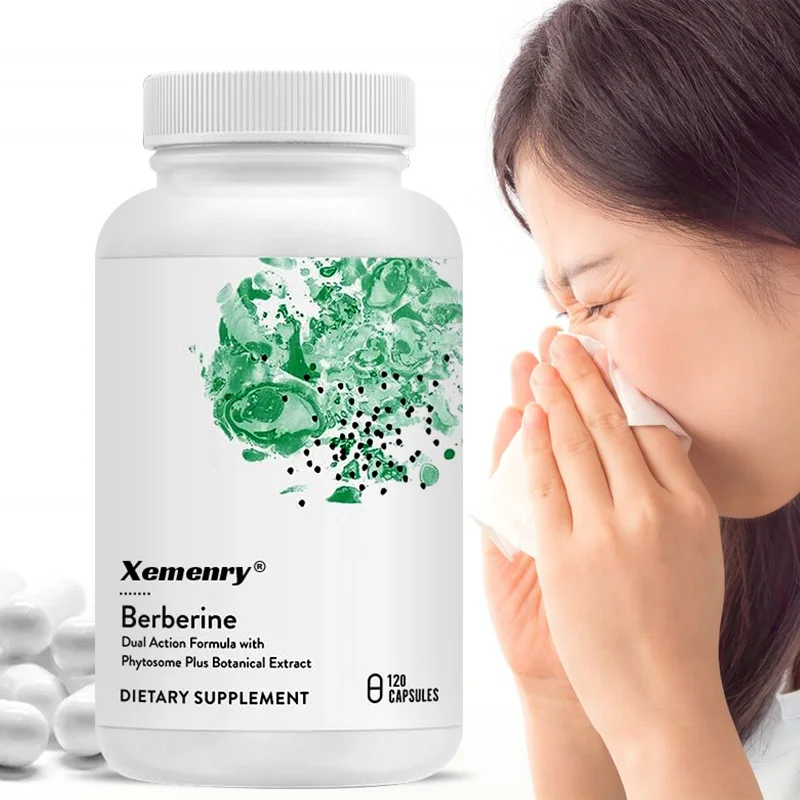 

Berberine Capsules - Healthy Cholesterol Levels, Support Heart and Gastrointestinal Health, Brain Function, Improve Immunity