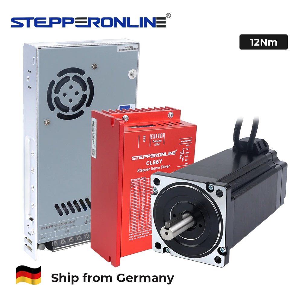 STEPPERONLINE 1-Achsen Closed-Loop Schrittmotor-Kit 12Nm Nema 34 Servo-Treiber Nema34 Motor mit Encoder für CNC