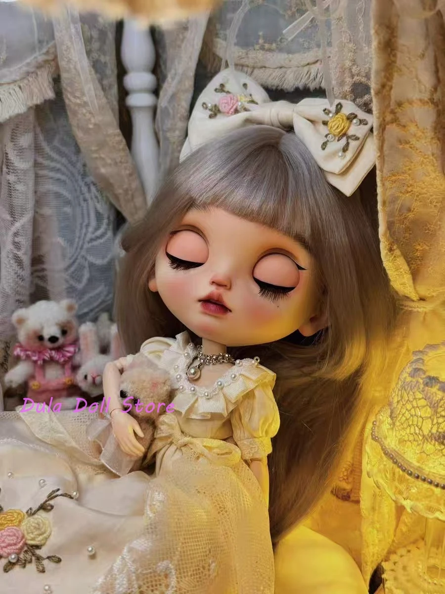 

Dula Doll Clothes Dress Embroidered lace skirt with hairband Blythe Qbaby ob24 ob22 Azone Licca ICY JerryB Doll