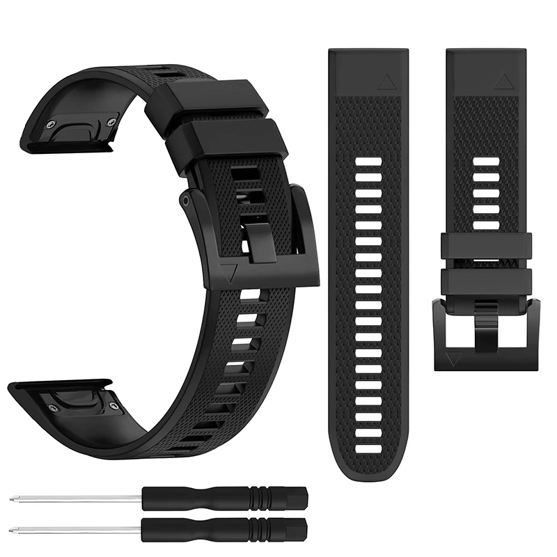 

22 26mm Quickfit Watchband Suitable For Fenix 7X 6X 5X Plus 3HR Easyfit WristStrap For Fenix6 7 5 Black Orange Silicone Bracelet