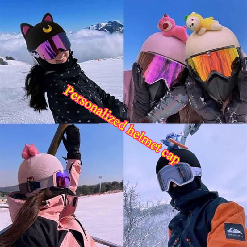 

Ski helmet outer hat personality cute warm fashion veneer and ski doll decoration windproof battery car hat cover
