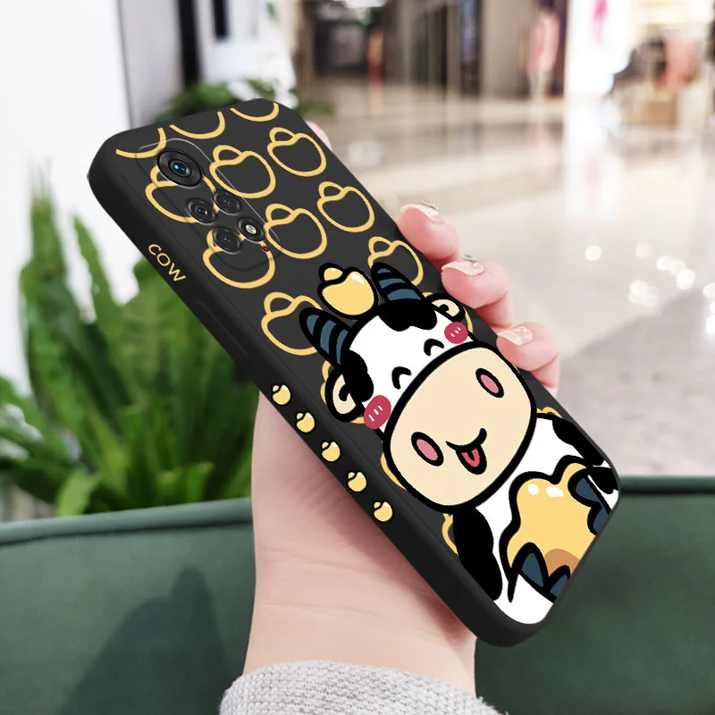 Gold Milk Cow Phone Case For Xiaomi Redmi Note 13 12 11 11S 11T 10 10A 10T 10S 9T 9 8 7 Pro Plus 10C 9A 9C 9T 4G 5G Cover