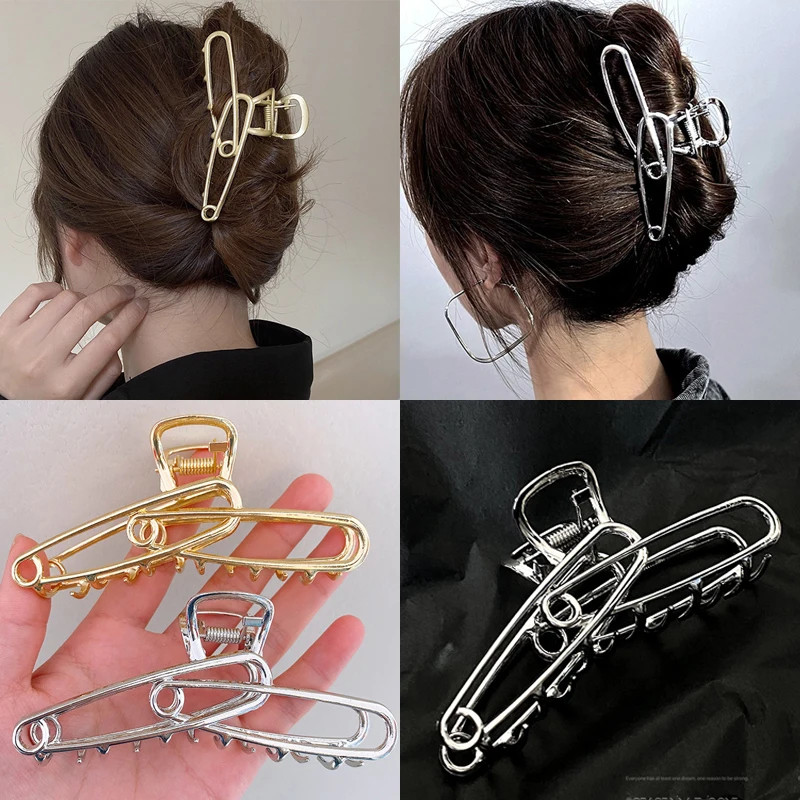 Fashion Personality Elegant Hollow Geometric Metal Hair Claw Pin Vintage Hair Clip Headband Hairpin Hair Crab Hair Accessories