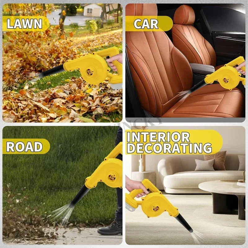 For Dewalt 20V Max Battery Cordless Leaf Blower Handle Electric Violent Fan Vacuum Cleaner for Lawn Care Dust Yard Pet Hair