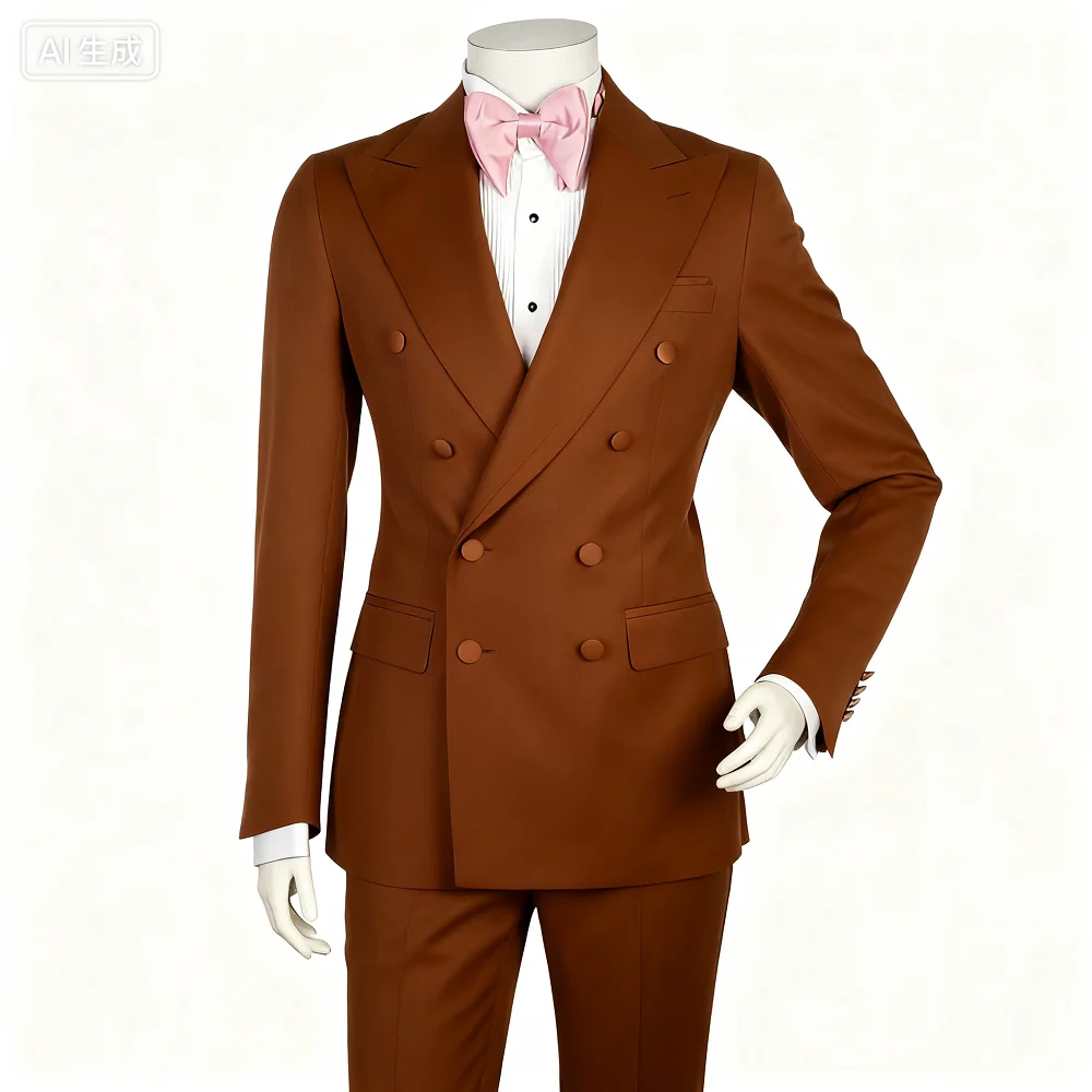 

Розово-розовый мужской смокинг из двух предметов с просторными лацканами для свадьбы, банкета, вечеринки, официальная мужская одежда, индивидуальный заказ Di