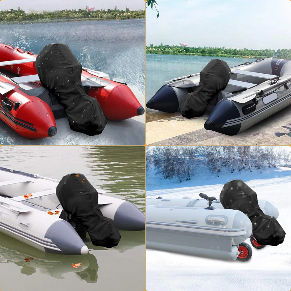 Outboard Motor Full Cover PVC Coating Oxford Waterproof Boat Motor Engine Cover - 60-100HP