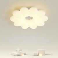 Kids Bedroom Flower Shape LED Ceiling Light White Pink Ceiling Lamp 3 Light Colors For Childerns Nursery Room High color CRI Led