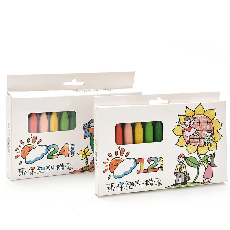 12-color and 24-color Triangular Crayons Children's Drawing and Doodling Colored Washed Crayons Crayon Stationery