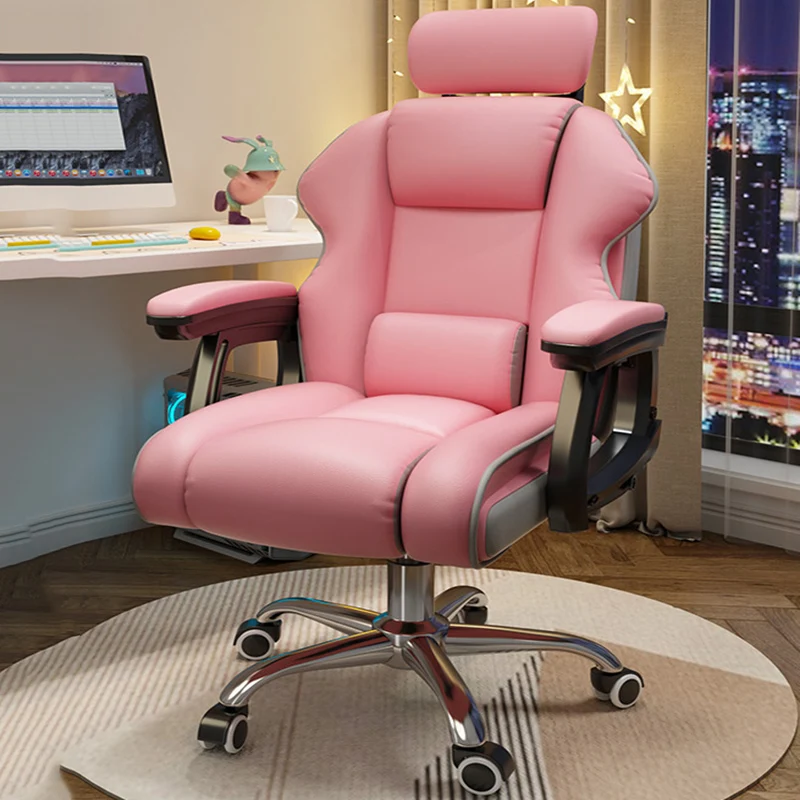 Kawaii gaming bürostuhl drehbarer eitelkeit warten ergonomischer bürostuhl editor nordic silla oficina ergonomische haus möbel