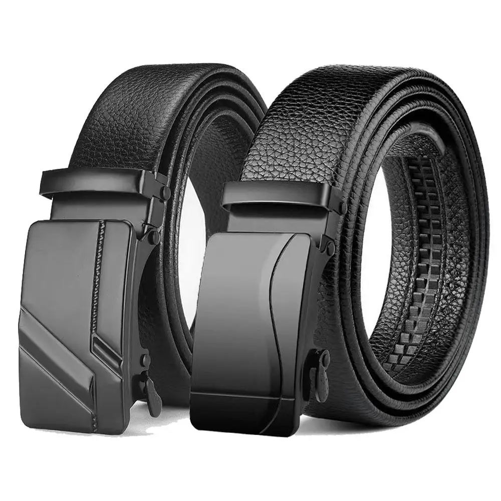 

Casual PU Leather Business Belt Luxury Design Vintage Waistband Automatic Buckle Belt For Man