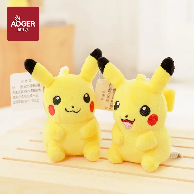 Genuine Pokemon Plush Keychains Pikachu Pikachu Pendant Plush Doll Pokemon Book Bag Charm Toys