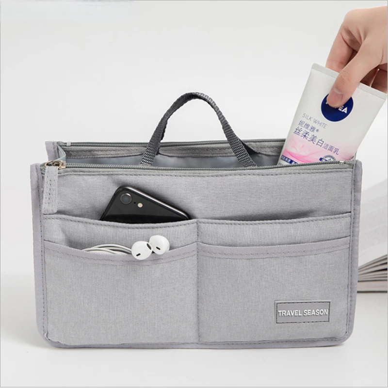 Insert Bag Organizer Makeup Handbag Organizer Travel Inner Purse Portable Cosmetic Bags Women Tote Fit Various Brand Bags