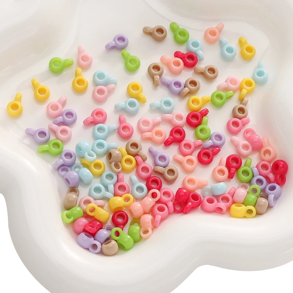 9x4mm 10Pcs Acrylic Small Round Tee Beads Handmade DIY Making Unique Jewelry Bracelets, Earrings, Accessory Materials