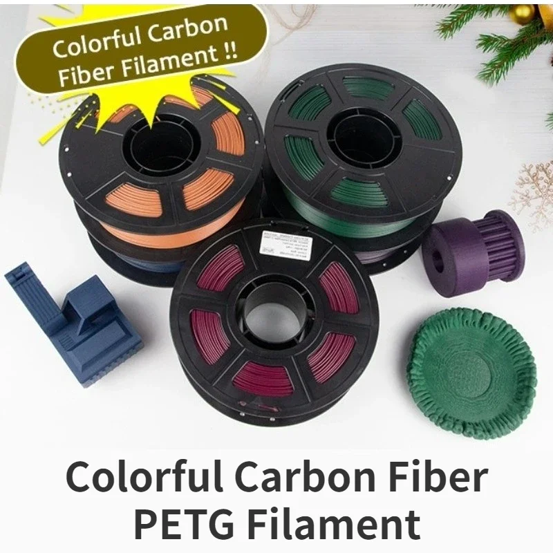 Carbon Fiber PETG Filament 1.75mm,Wear-Resistant&Heat-Resistant PETG-CF Filament,Excellent Interlayer Adhesion PETG 1kg/2.2lbs