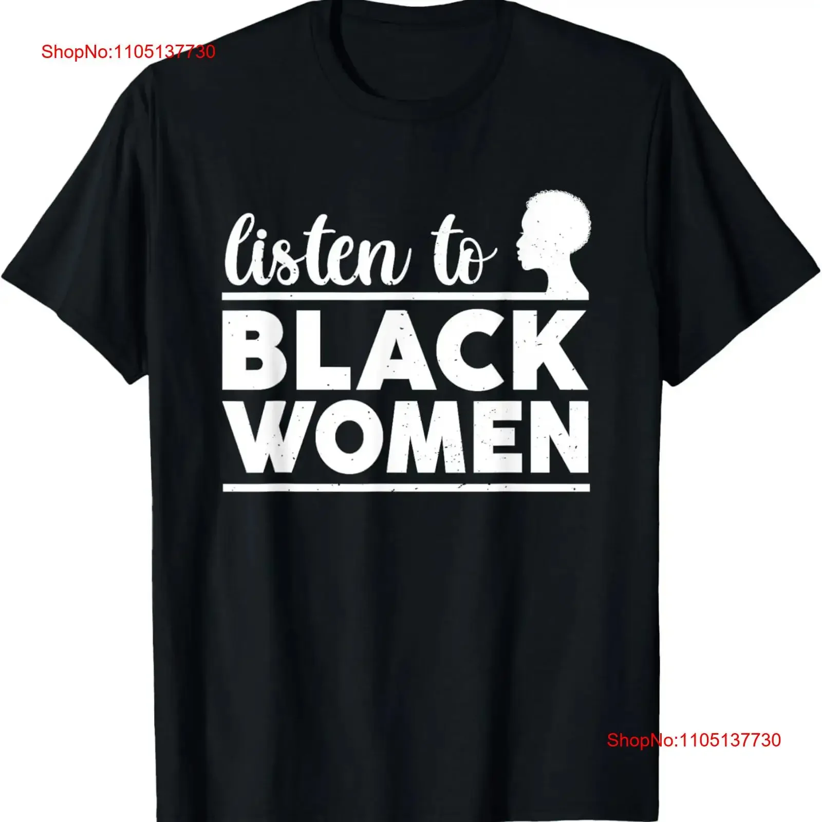 Listen to Black Women African American Woman Supporter Ally T Shirt  vintage Washed homme Soft graphic Breathable Stylish