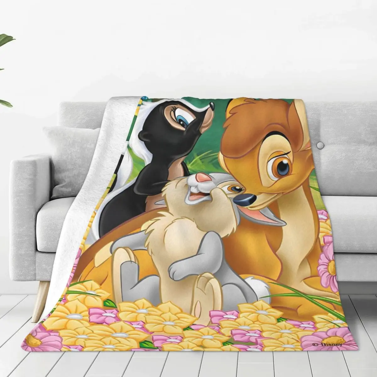 Bambi Cartoon Flannel Blanket Super Soft Throw Blanket for Home Decor Camping Fashion Bedspread Sofa Bed Cover