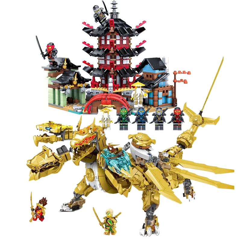 Lloyd Dragon Abbey new training hall super gold block block children's toy gifts