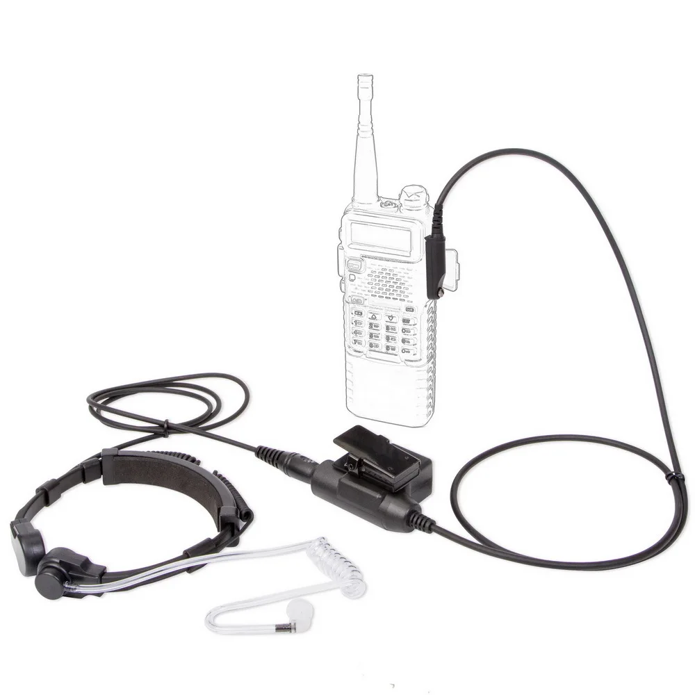 

50mW Noise-Proof Walkie Talkie Microphone Neck Throat Headset + U94 PTT For Baofeng UV-9R Plus Radio