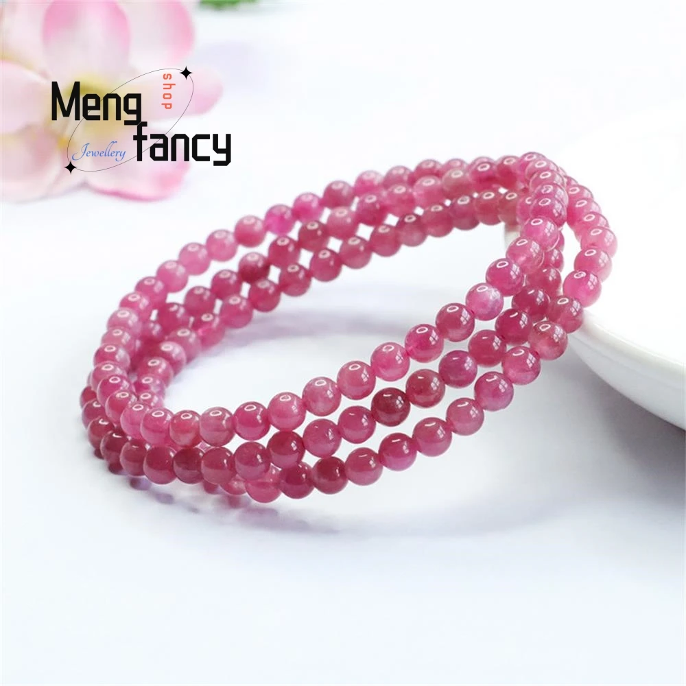 Natural Tourmaline Exquisite Elegant Simple High-grade Bracelet Brazilian Full Red Crystal Coloured Popular Fashion Jewellery