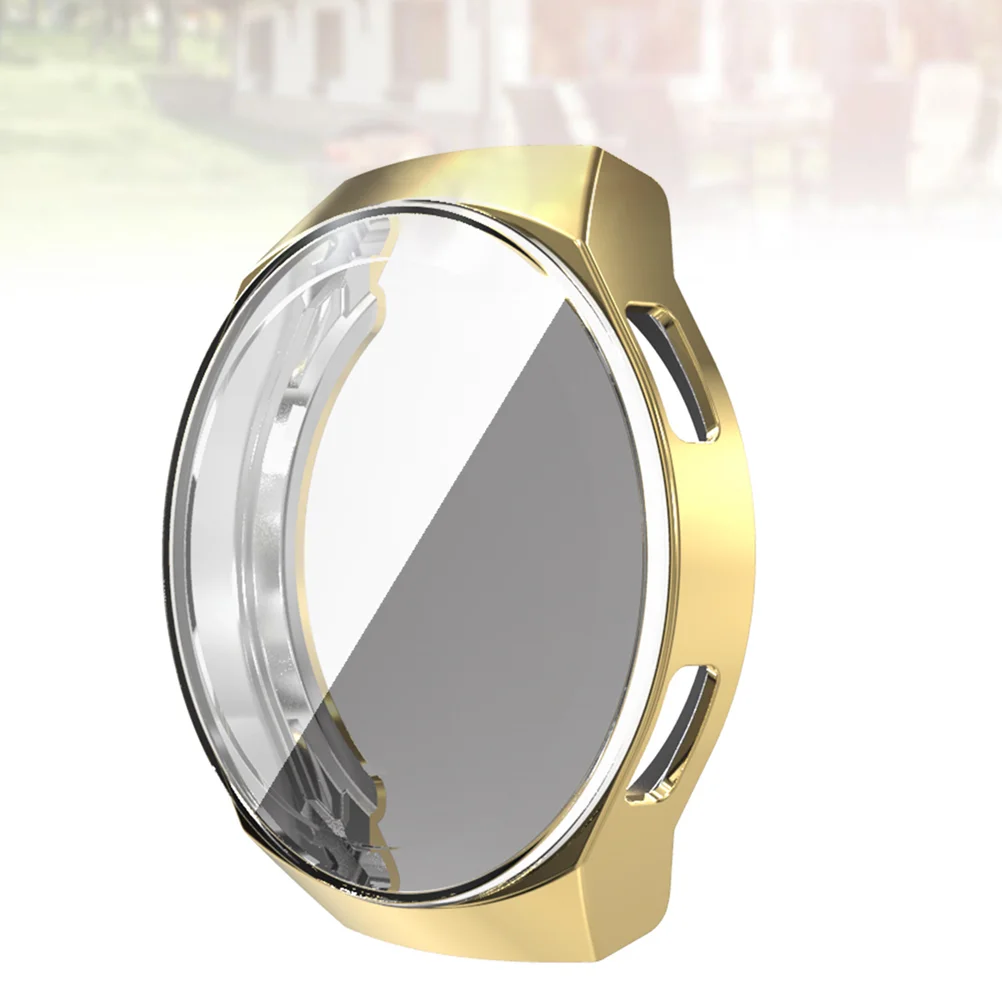 

Plating Full Screen Watch Case Protective Cover Delicate Watch Shell Compatible for Huawei Watch GT (Golden)