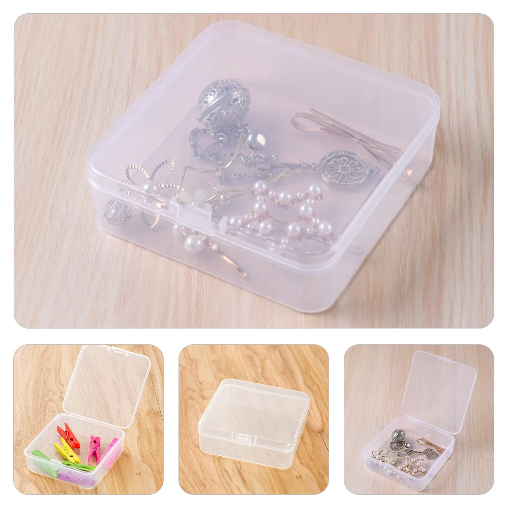 

5pcs Clear Storage Box Small Plastic Containers With Lids For Craft Bead Jewelry Hardware Organizer Reusable Sealing Design