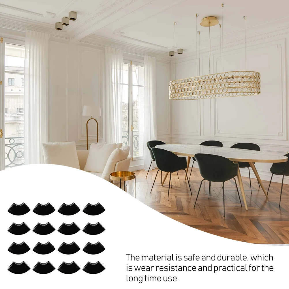

20pcs Rubber Table Legs Protectors Black Bow U-shaped Furniture Floor Pads Chairs Mats Durability Safe Practical Long Use Wear