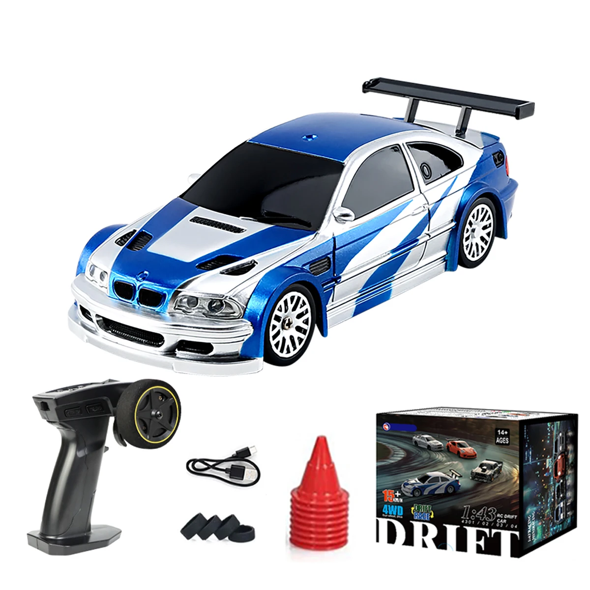 1/43 4WD RC Drift Auto 2.4G Mini Raceauto Afstandsbediening Snelheidsauto RTR Vierwielaandrijving Hoge Snelheid Model Speelgoed voor Kinderen Jongens Cadeau