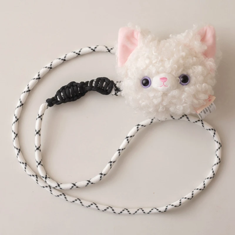 Monedero de gato alemán relleno de felpa, Clip trasero para teléfono móvil, bolso bonito, decoración cruzada Diagonal, muñeca pequeña