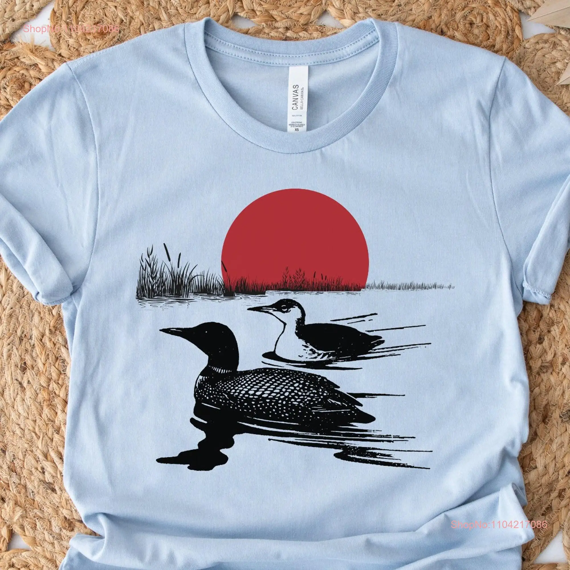 Loon T Shirt Common s Decor Minnesota State Bird Waterfowl Duck Ducks Summer Lakes long or short sleeves