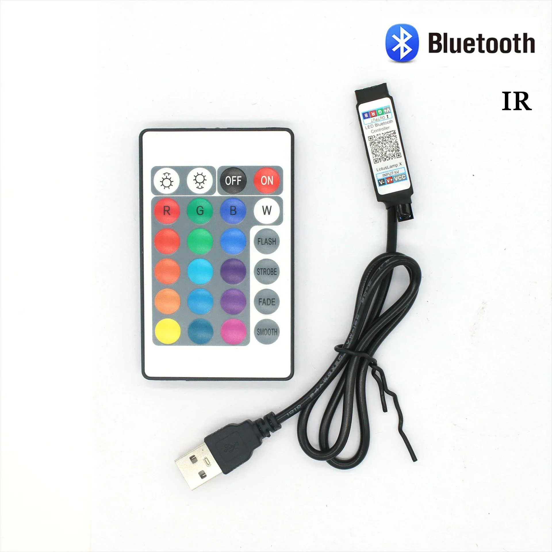 Taśma LED 5V USB Bluetooth 3 24 44 klawiszy Kontroler RGB Pilot na podczerwień Ściemniacz do taśmy LED 5050 2835 RGB Podświetlenie telewizora